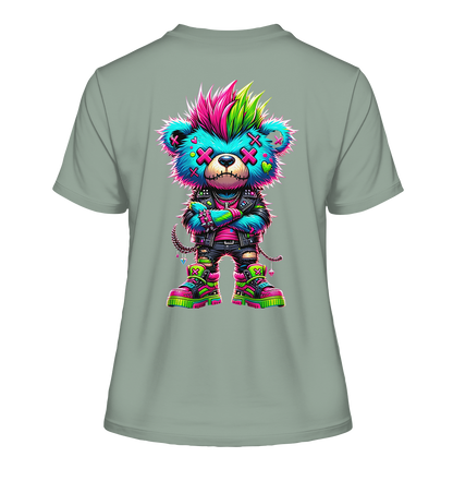 Punk Neon Teddy - Fitted Ladies Organic Shirt