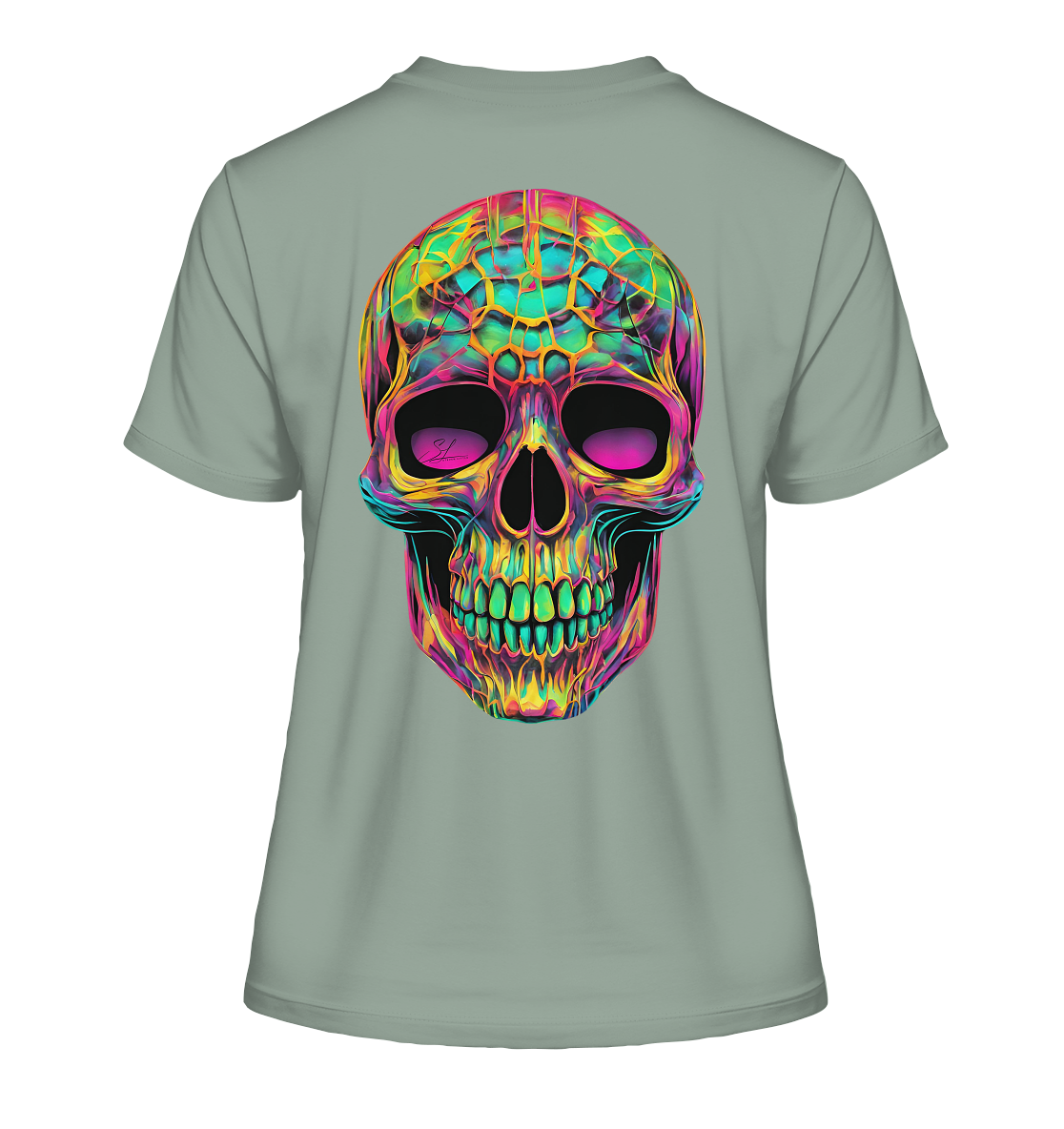 Psychedelic Skull - Fitted Ladies Organic Shirt