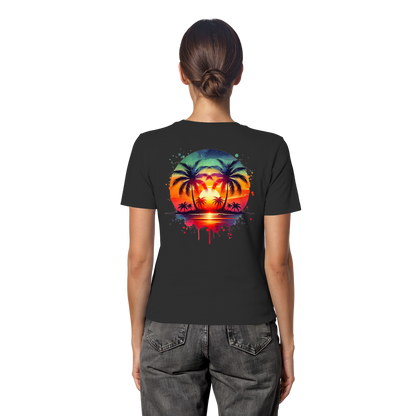Tropical Sunset - Fitted Ladies Organic Shirt