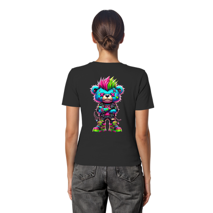 Punk Neon Teddy - Fitted Ladies Organic Shirt