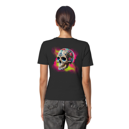 Floral Skull - Fitted Ladies Organic Shirt