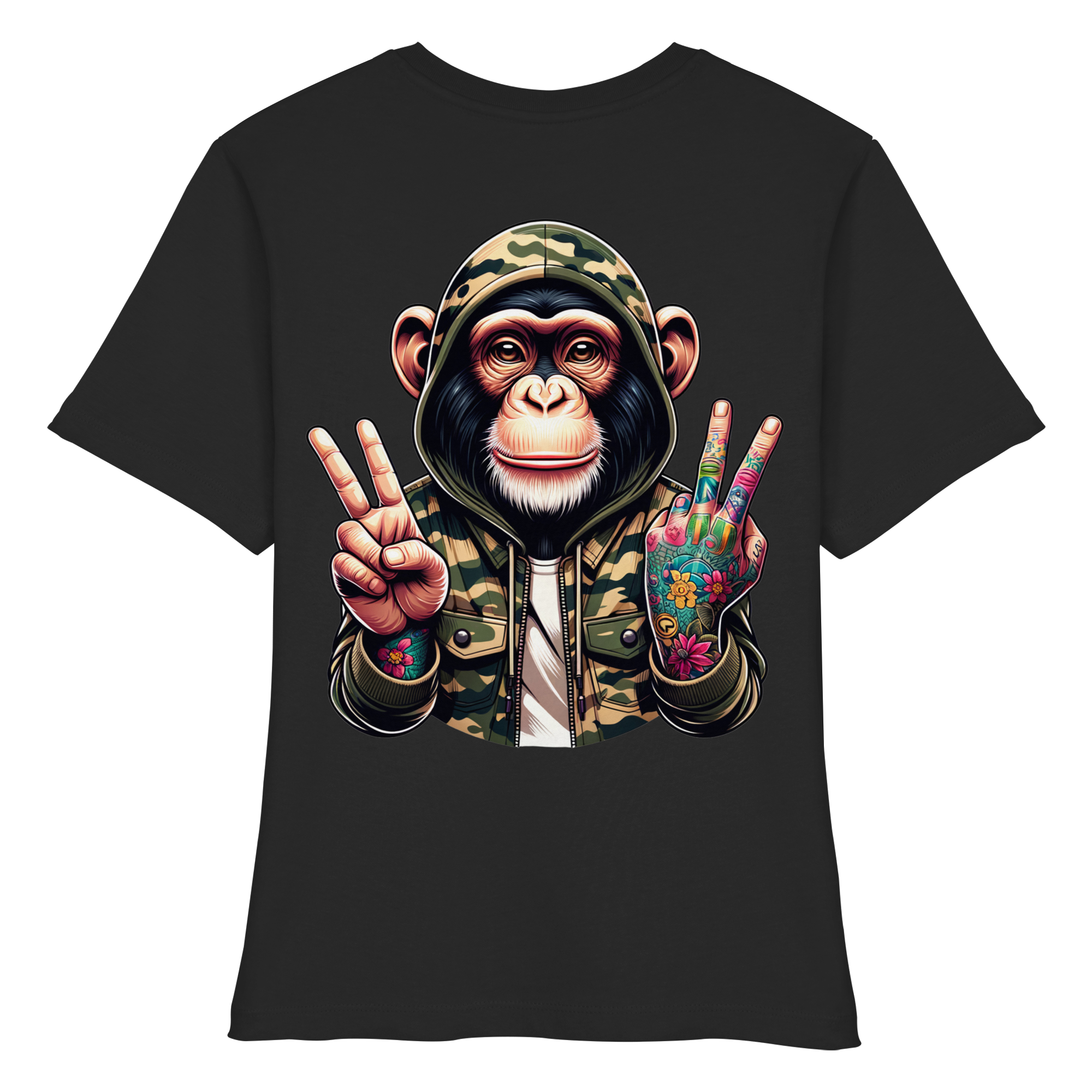 Jungle Ink Monkey - Fitted Ladies Organic Shirt