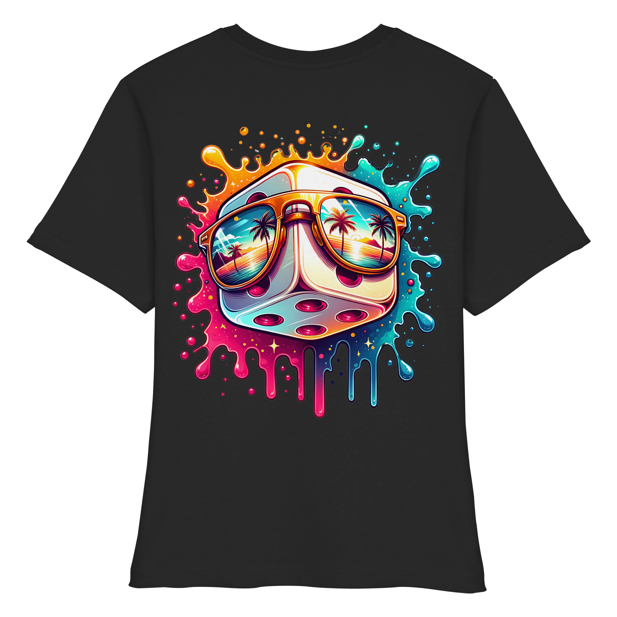 Sunset Vibes Dice - Fitted Ladies Organic Shirt