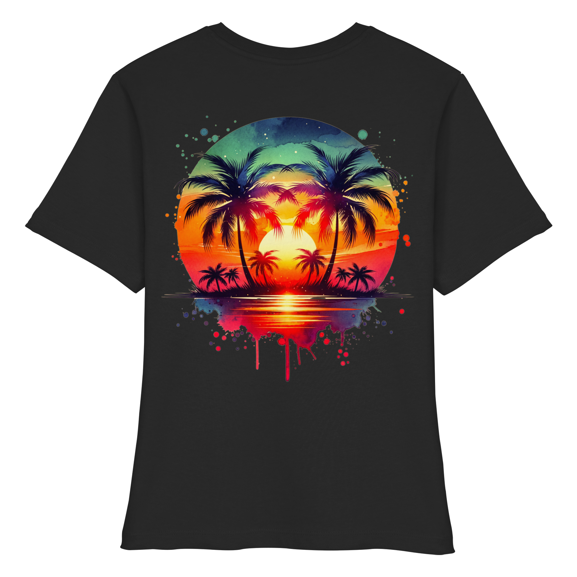 Tropical Sunset - Fitted Ladies Organic Shirt
