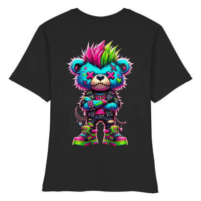 Punk Neon Teddy - Fitted Ladies Organic Shirt