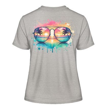 Tropical Sunset Glasses - Fitted Ladies Organic Shirt