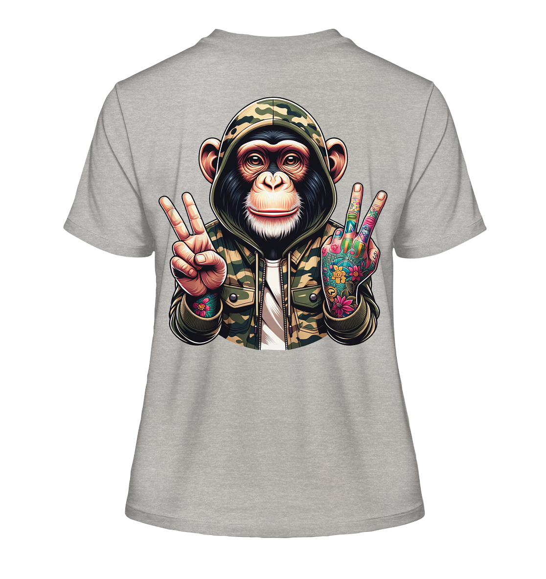 Jungle Ink Monkey - Fitted Ladies Organic Shirt
