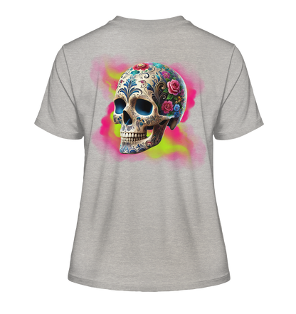 Floral Skull - Fitted Ladies Organic Shirt