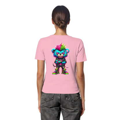 Punk Neon Teddy - Fitted Ladies Organic Shirt