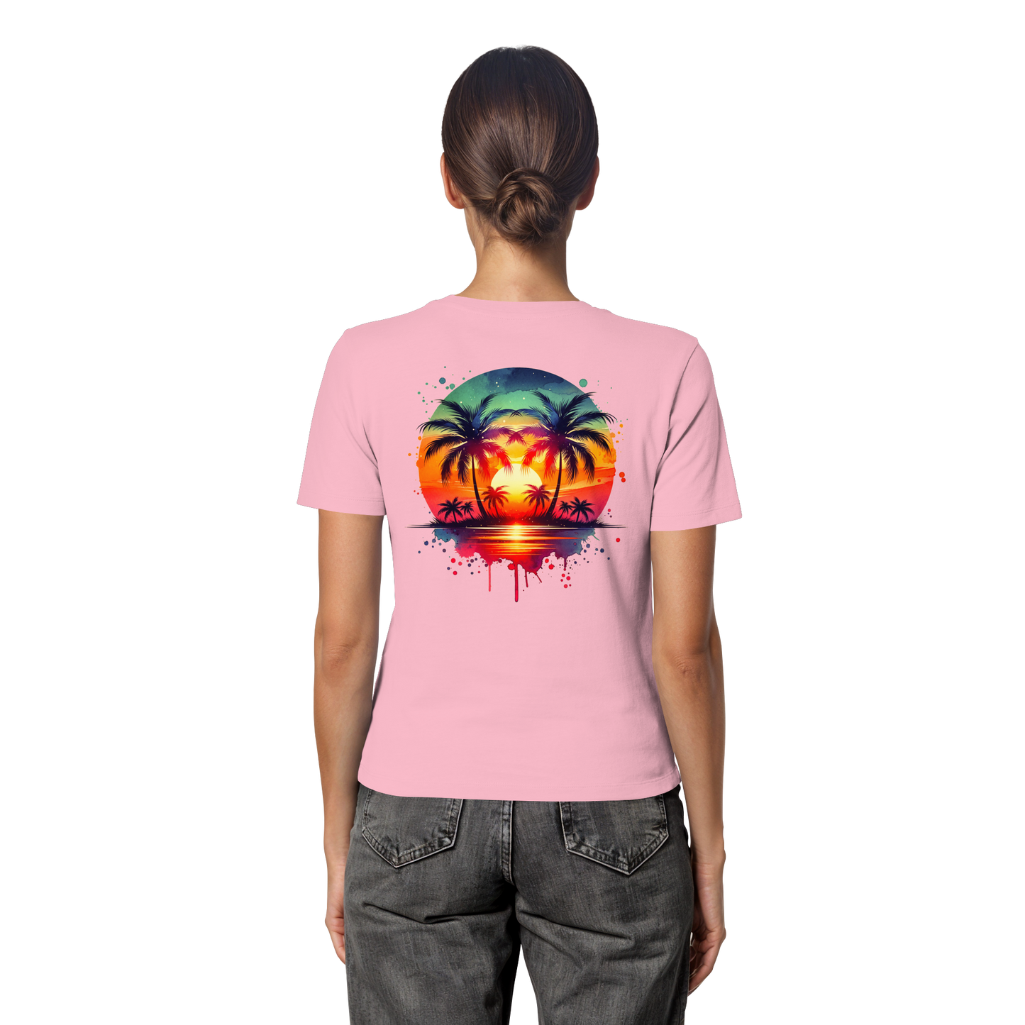 Tropical Sunset - Fitted Ladies Organic Shirt