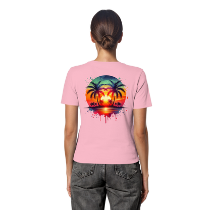 Tropical Sunset - Fitted Ladies Organic Shirt