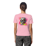 Chemise bio ajustée pour femme à motif tête de mort florale