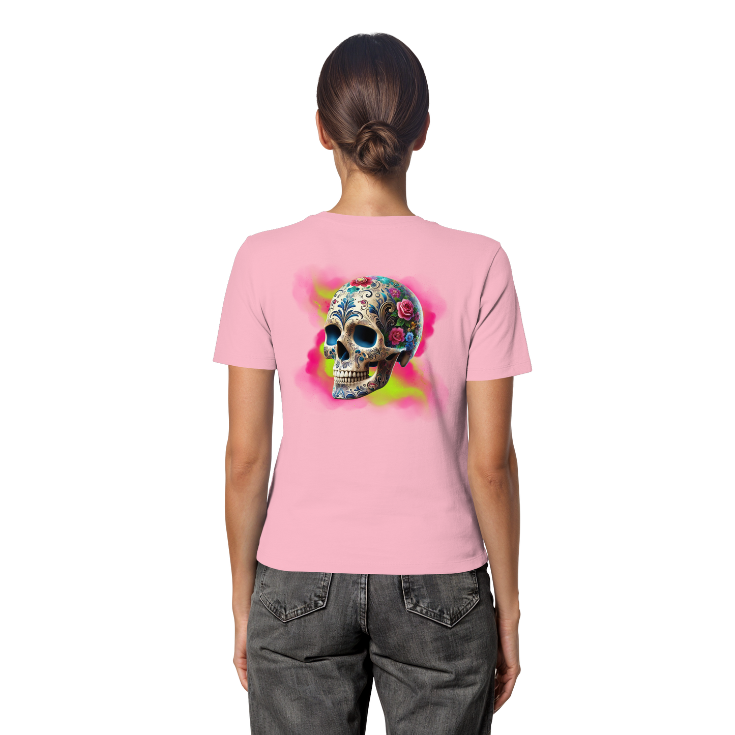 Floral Skull - Fitted Ladies Organic Shirt