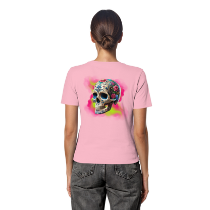 Floral Skull - Fitted Ladies Organic Shirt