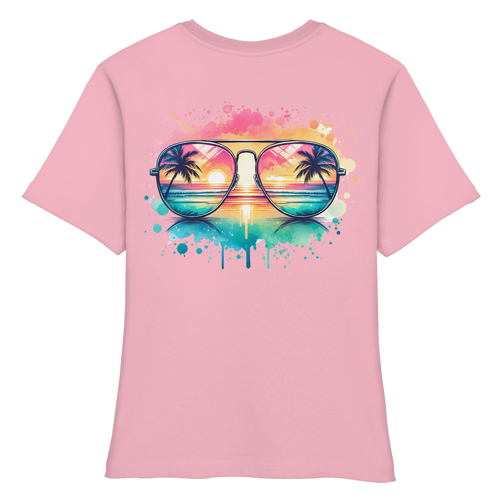 Tropical Sunset Glasses - Fitted Ladies Organic Shirt
