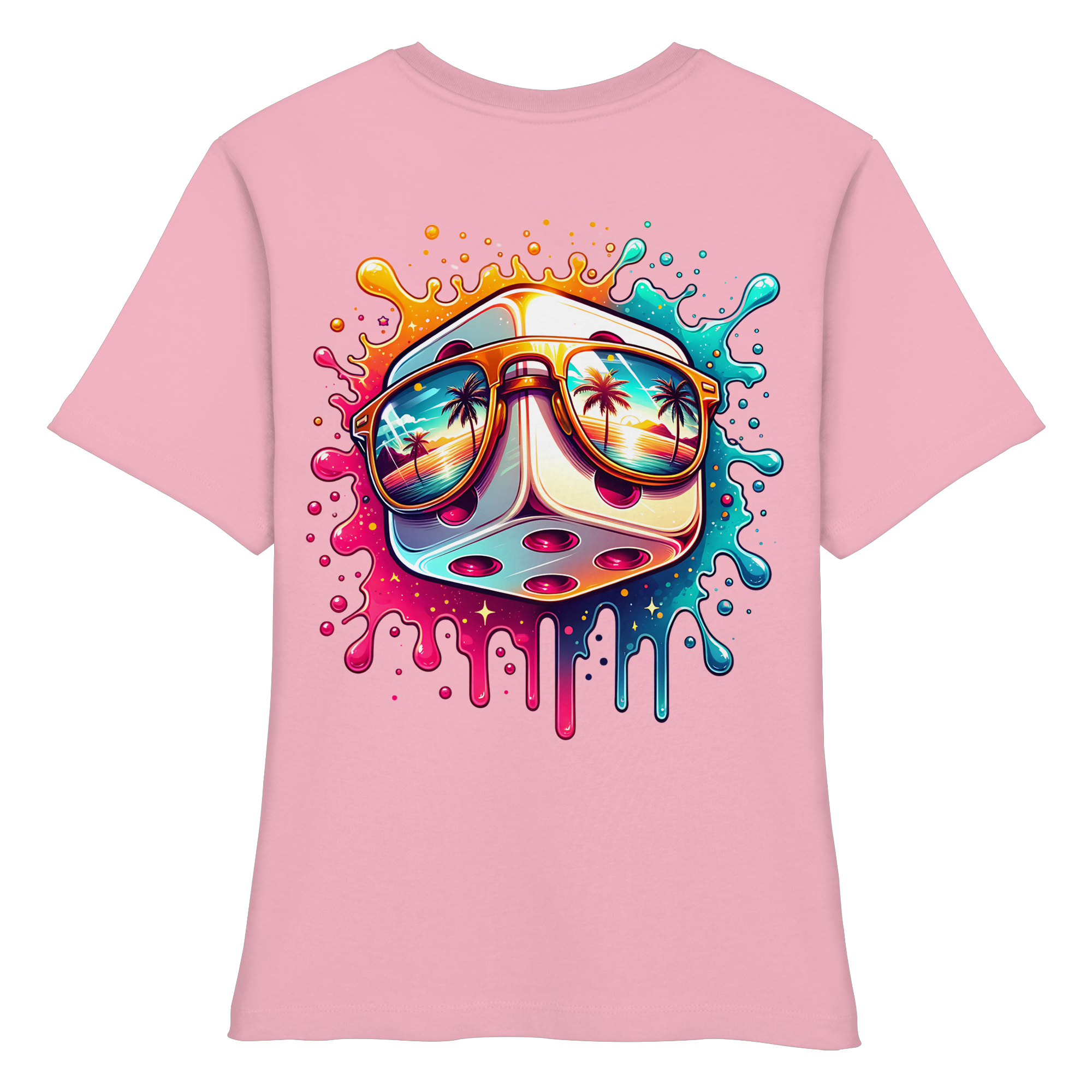 Sunset Vibes Dice - Fitted Ladies Organic Shirt