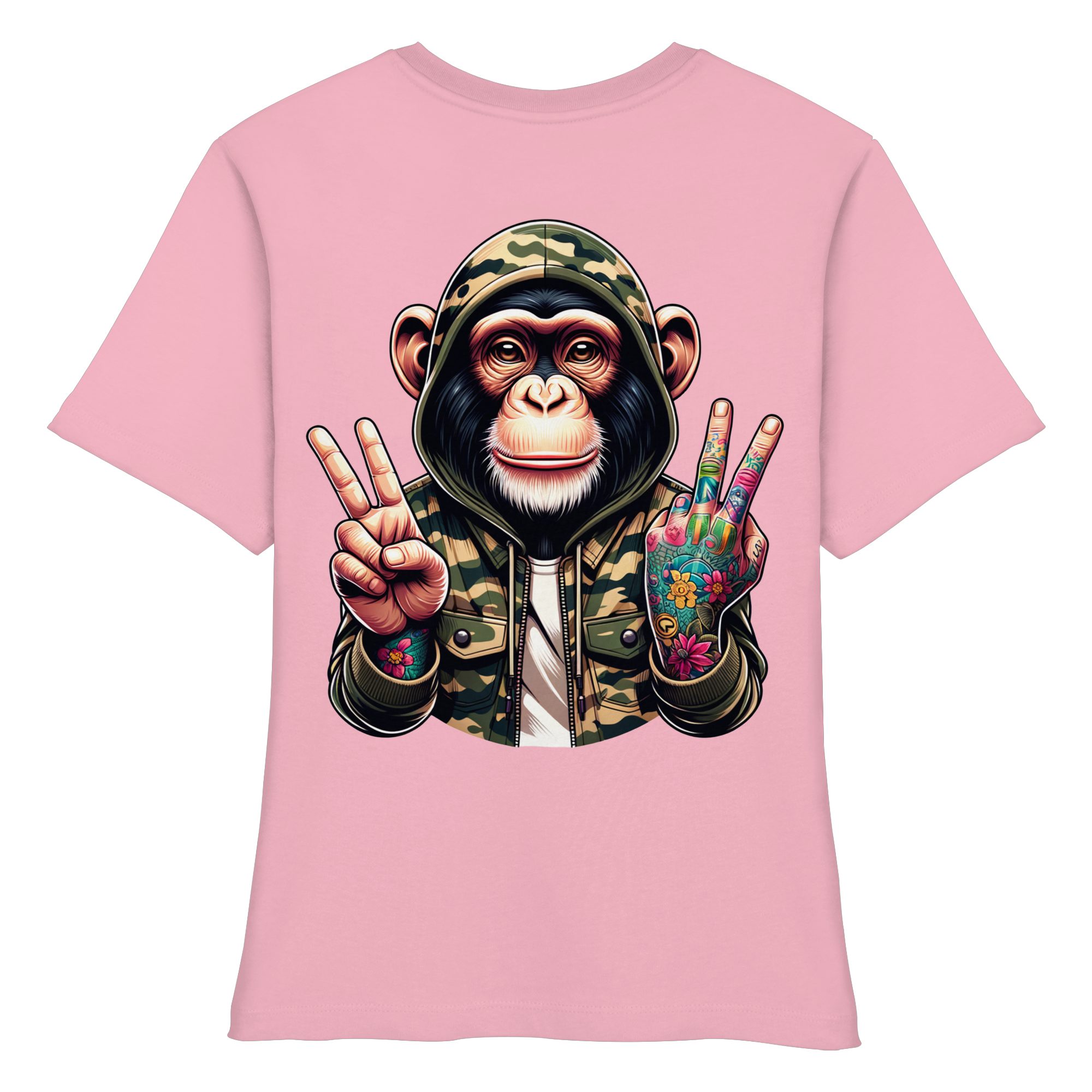 Jungle Ink Monkey - Fitted Ladies Organic Shirt