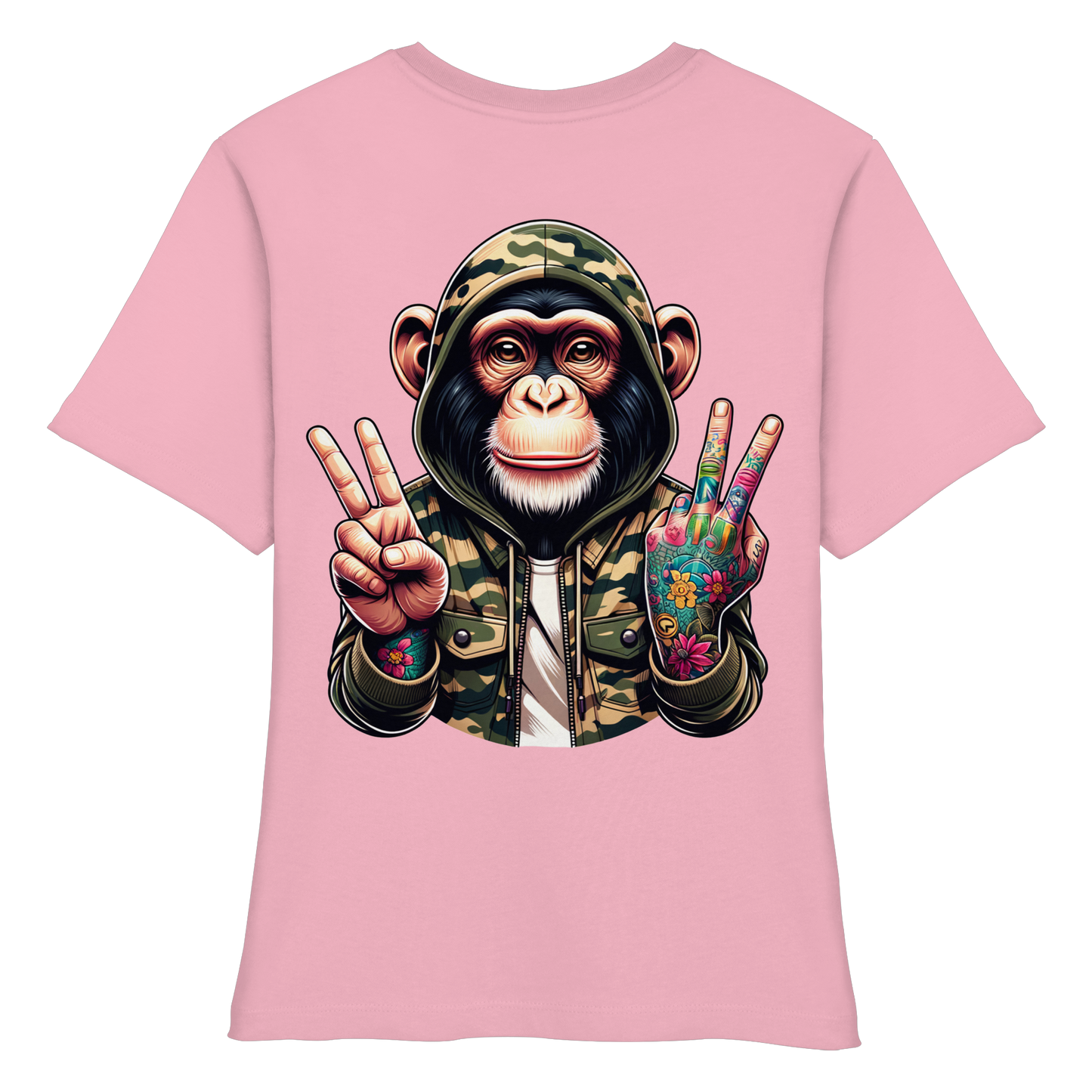Jungle Ink Monkey - Fitted Ladies Organic Shirt