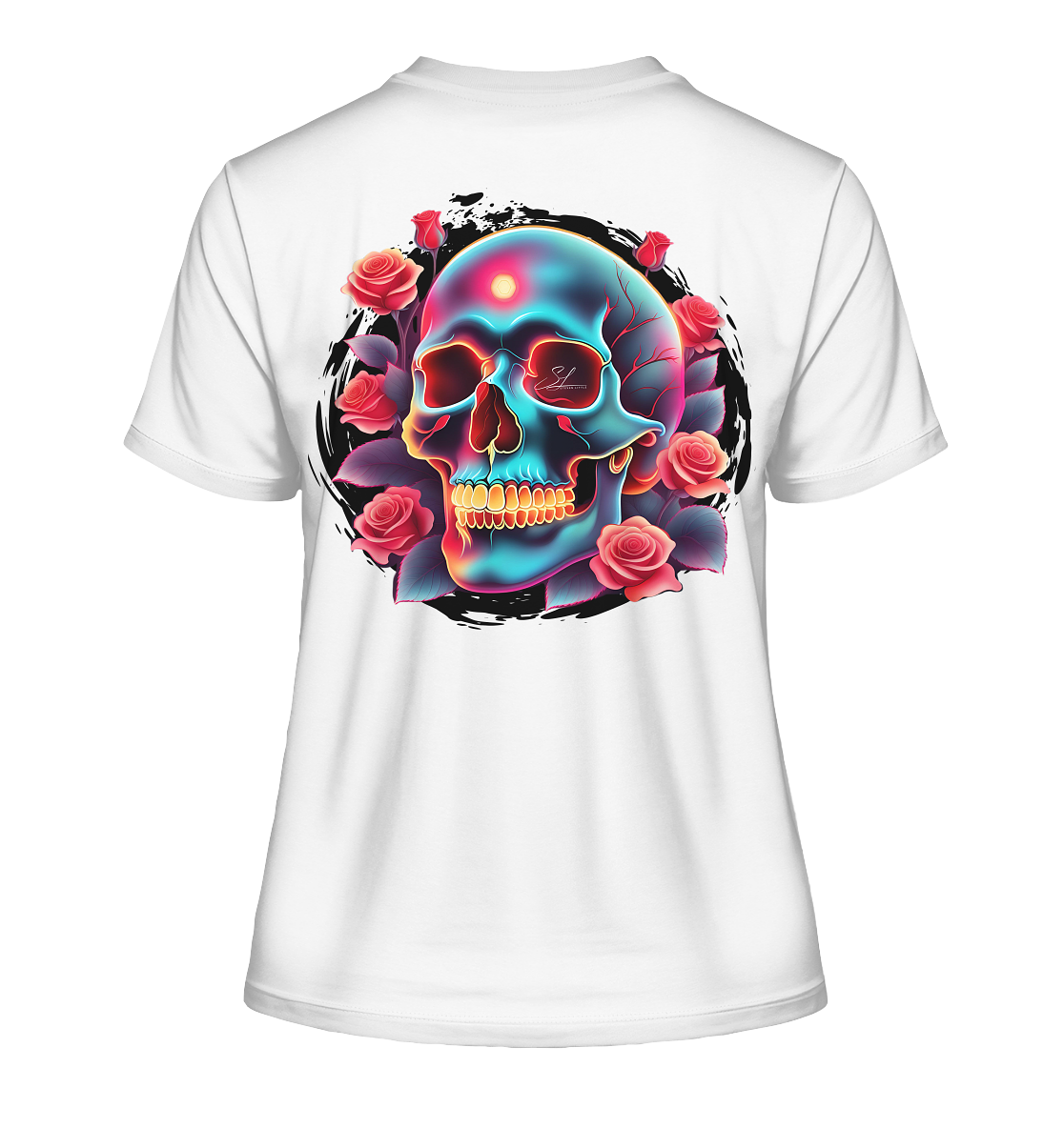 Glow Skull Design - Fitted Ladies Organic Shirt