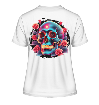Glow Skull Design - Fitted Ladies Organic Shirt