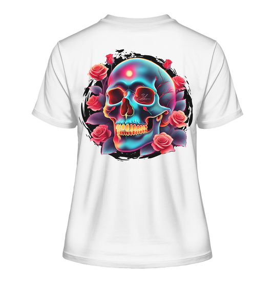 Glow Skull Design - Fitted Ladies Organic Shirt