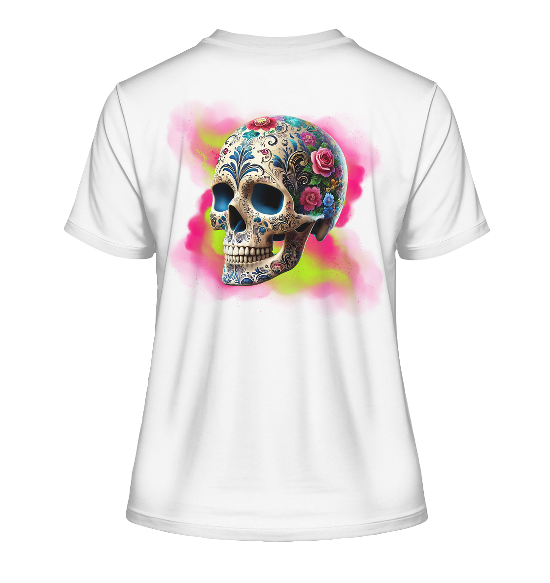 Floral Skull - Fitted Ladies Organic Shirt