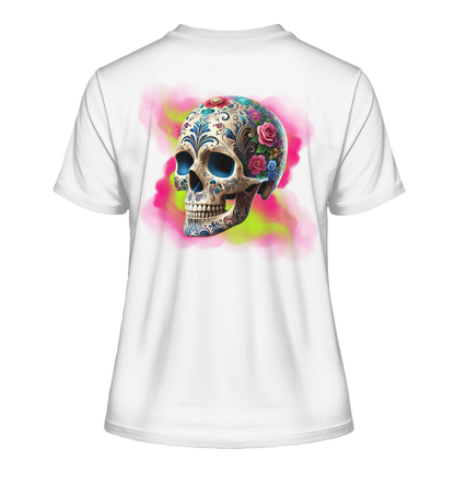 Floral Skull - Fitted Ladies Organic Shirt