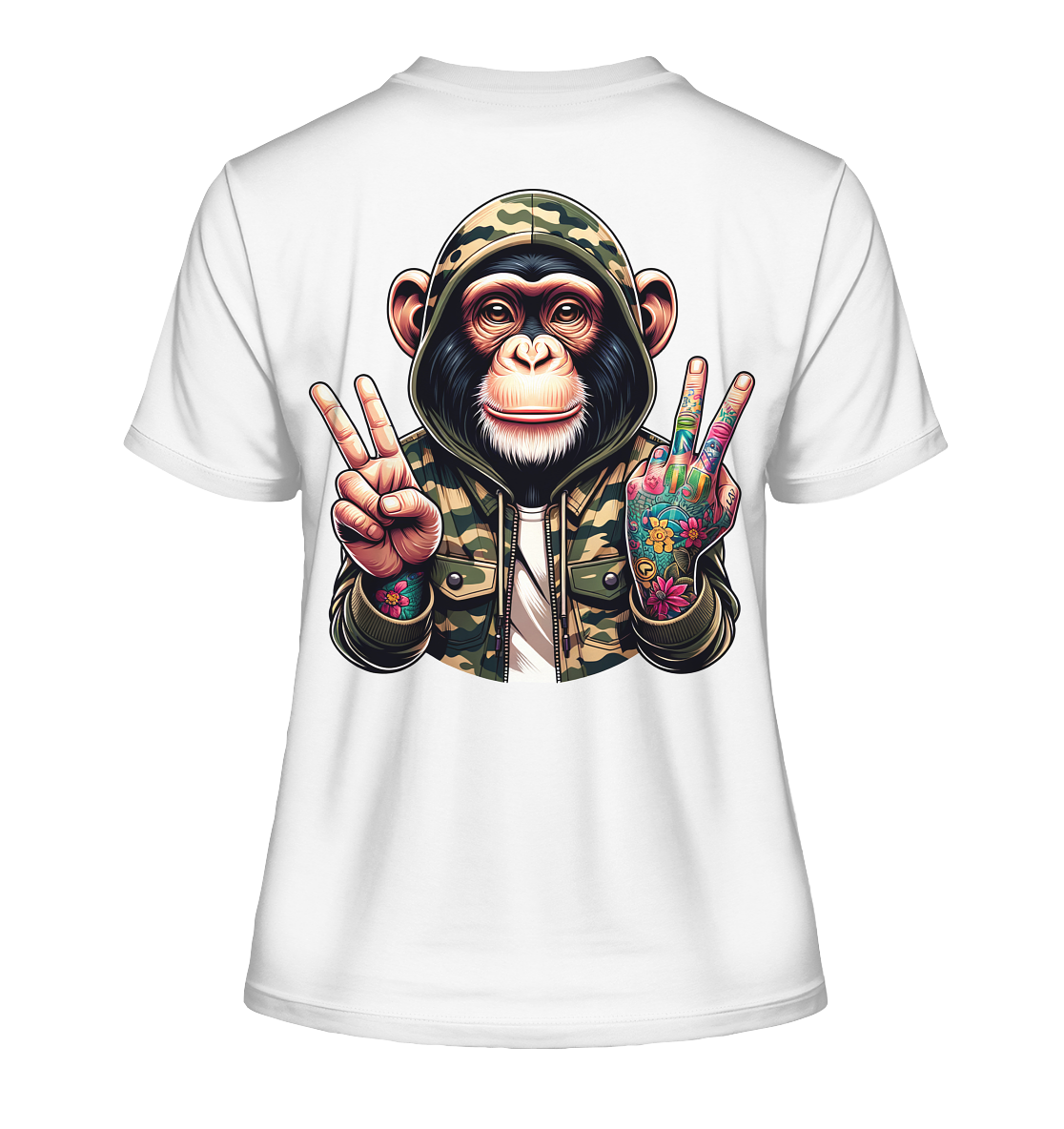 Jungle Ink Monkey - Fitted Ladies Organic Shirt