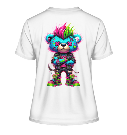 Punk Neon Teddy - Fitted Ladies Organic Shirt