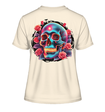 Glow Skull Design - Fitted Ladies Organic Shirt