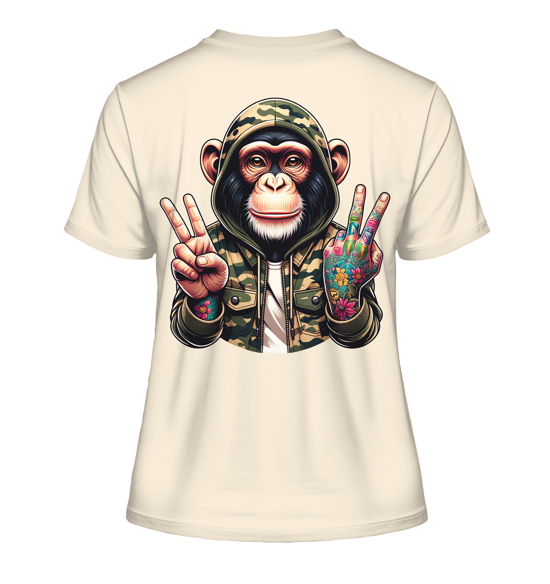 Jungle Ink Monkey - Fitted Ladies Organic Shirt