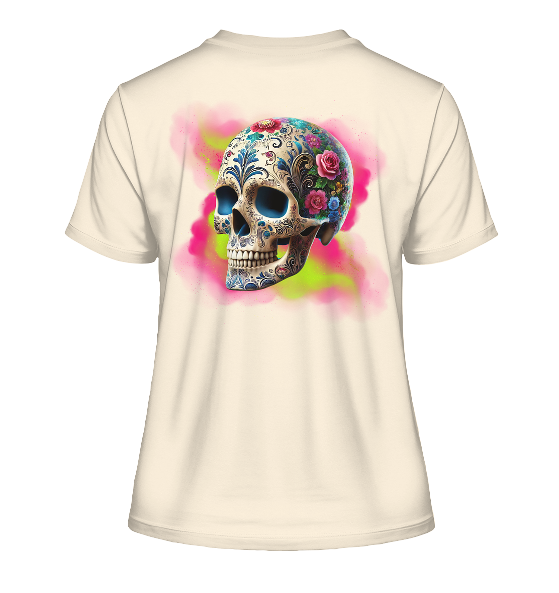 Floral Skull - Fitted Ladies Organic Shirt