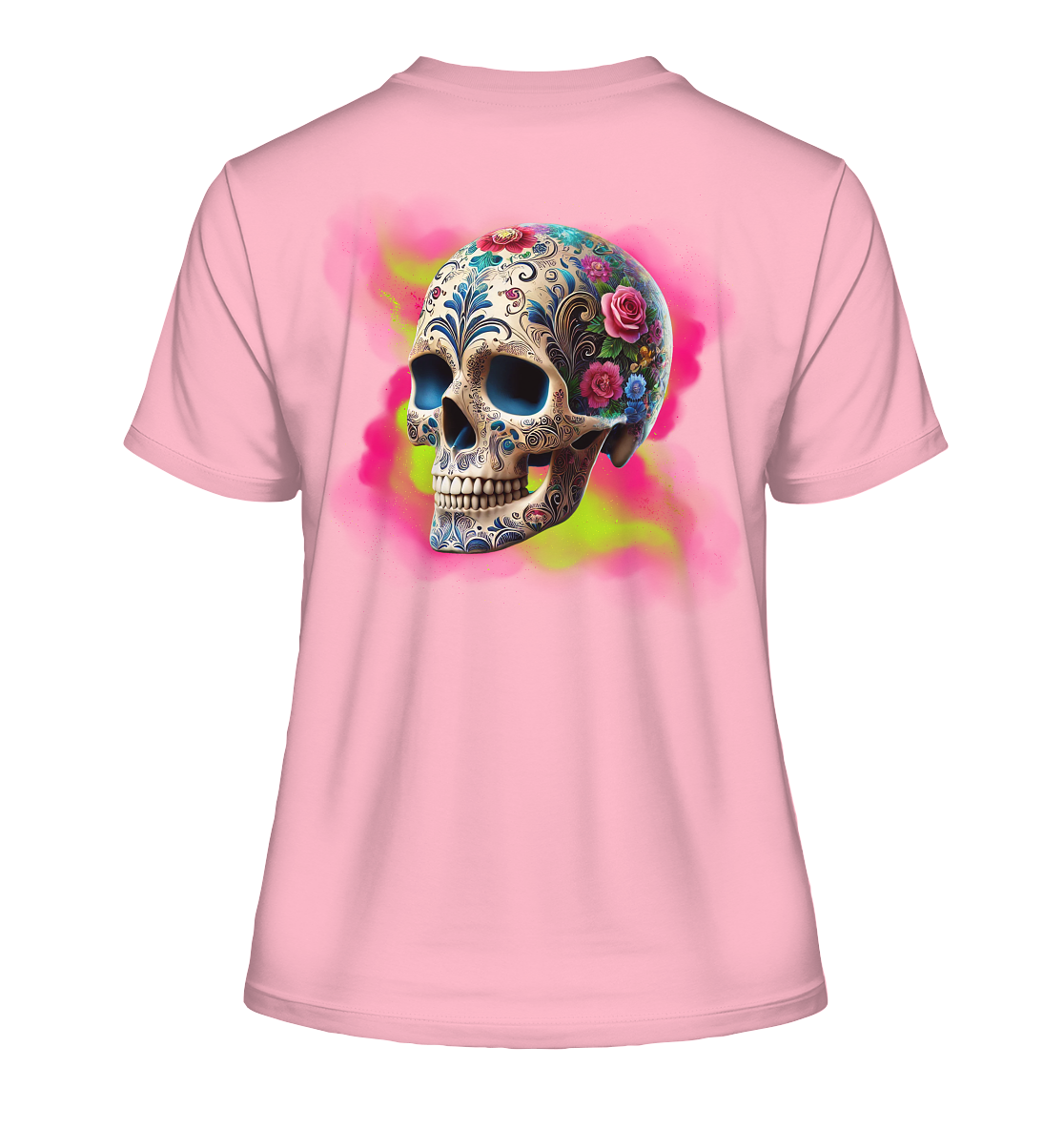 Floral Skull - Fitted Ladies Organic Shirt