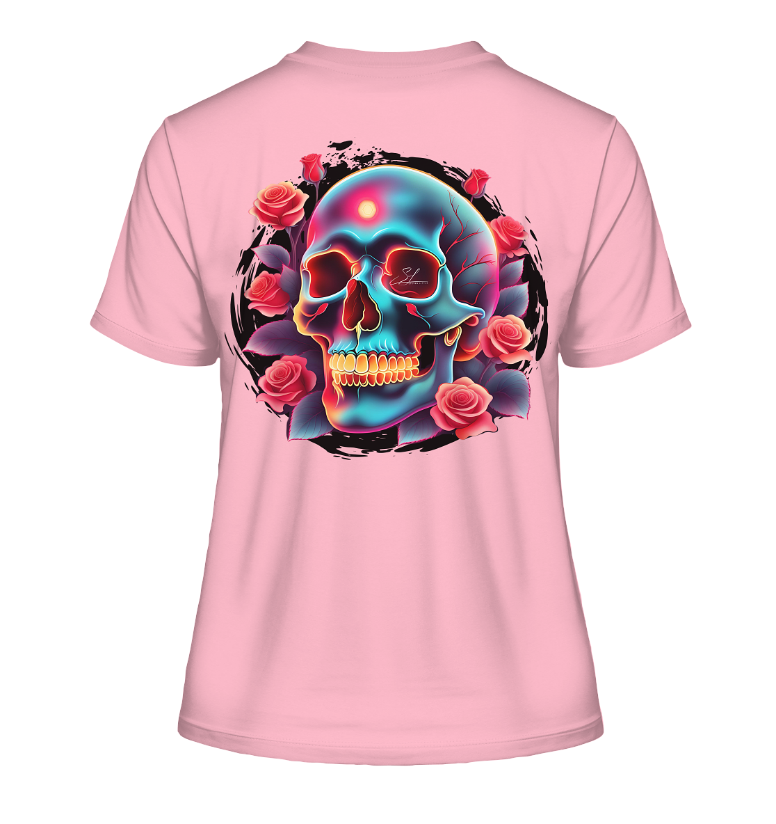 Glow Skull Design - Fitted Ladies Organic Shirt