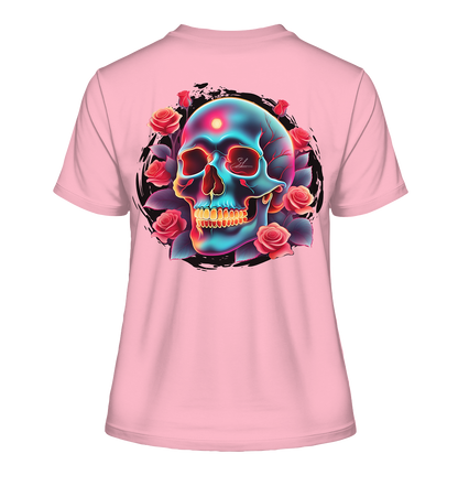 Glow Skull Design - Fitted Ladies Organic Shirt
