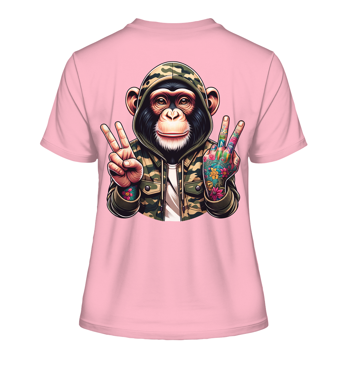 Jungle Ink Monkey - Fitted Ladies Organic Shirt