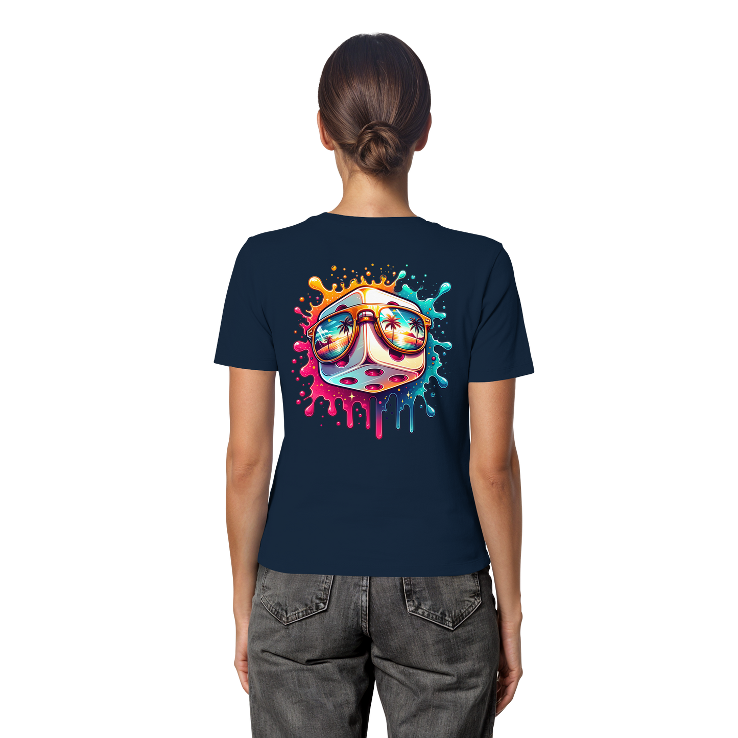 Sunset Vibes Dice - Fitted Ladies Organic Shirt