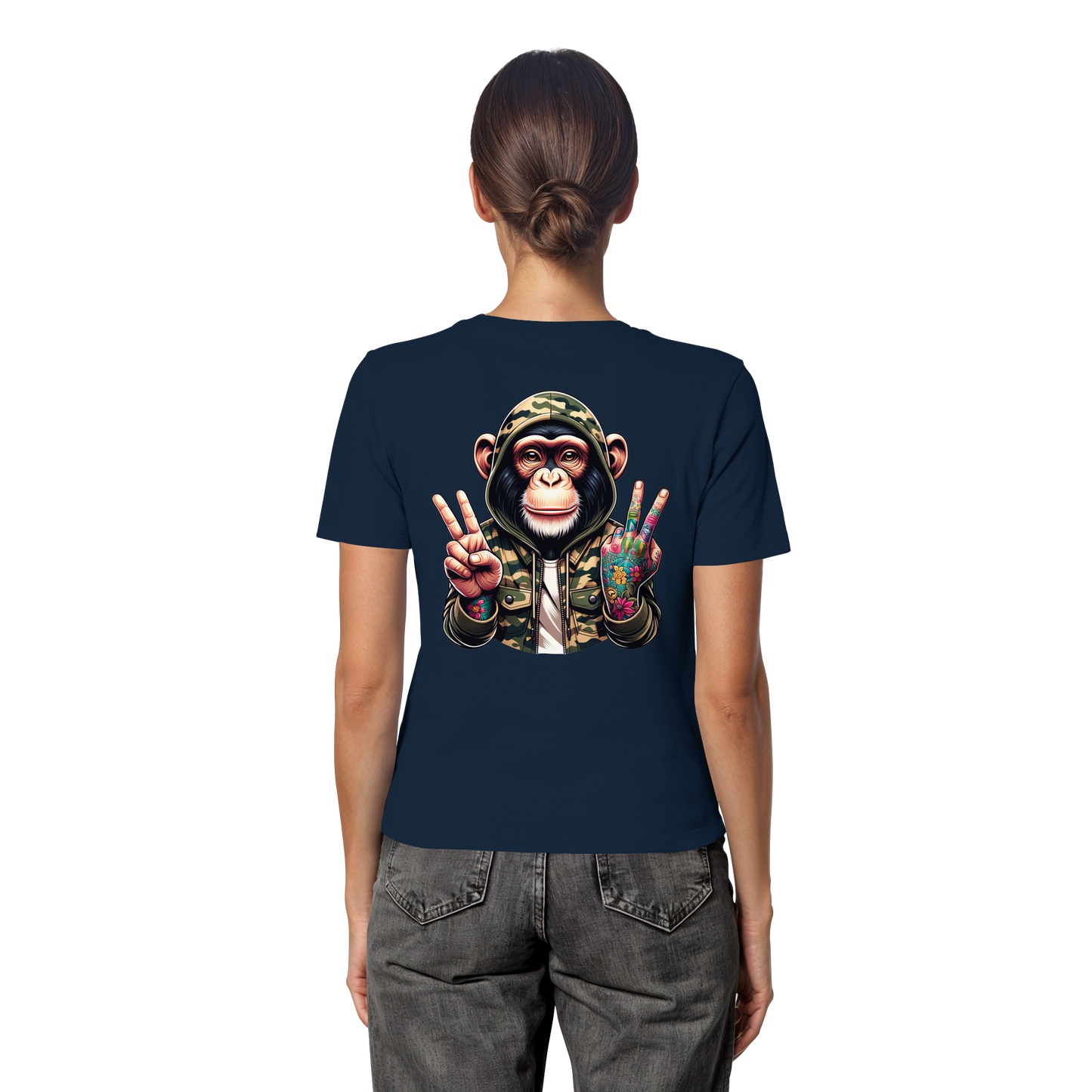 Jungle Ink Monkey - Fitted Ladies Organic Shirt