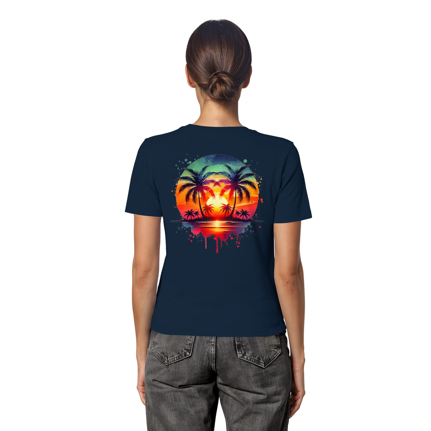 Tropical Sunset - Fitted Ladies Organic Shirt