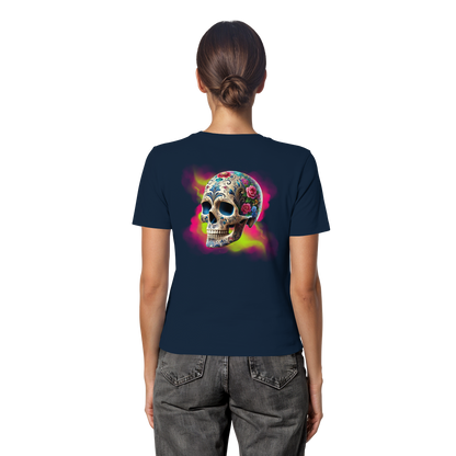 Floral Skull - Fitted Ladies Organic Shirt