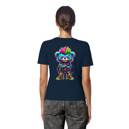 Punk Neon Teddy - Fitted Ladies Organic Shirt