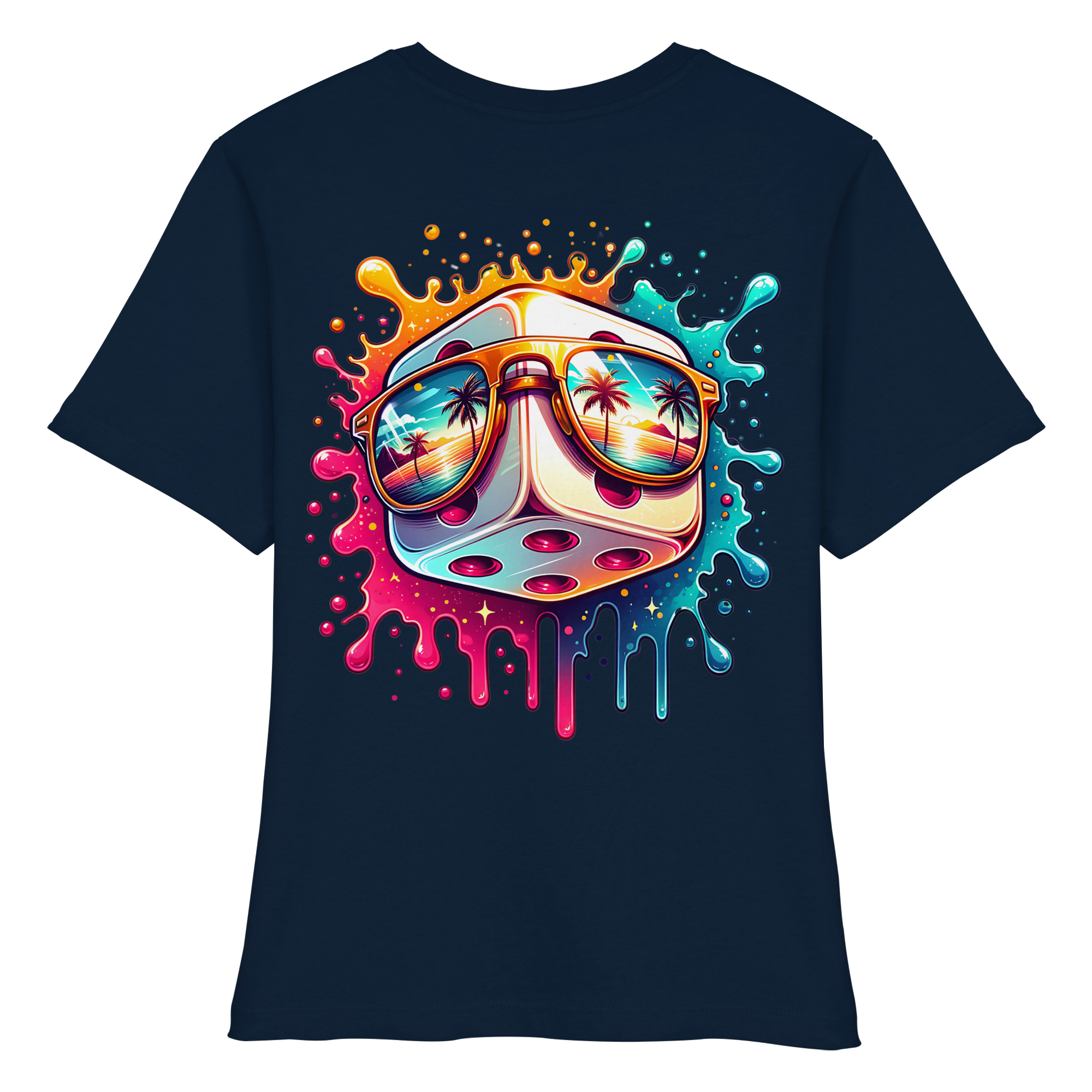 Sunset Vibes Dice - Fitted Ladies Organic Shirt