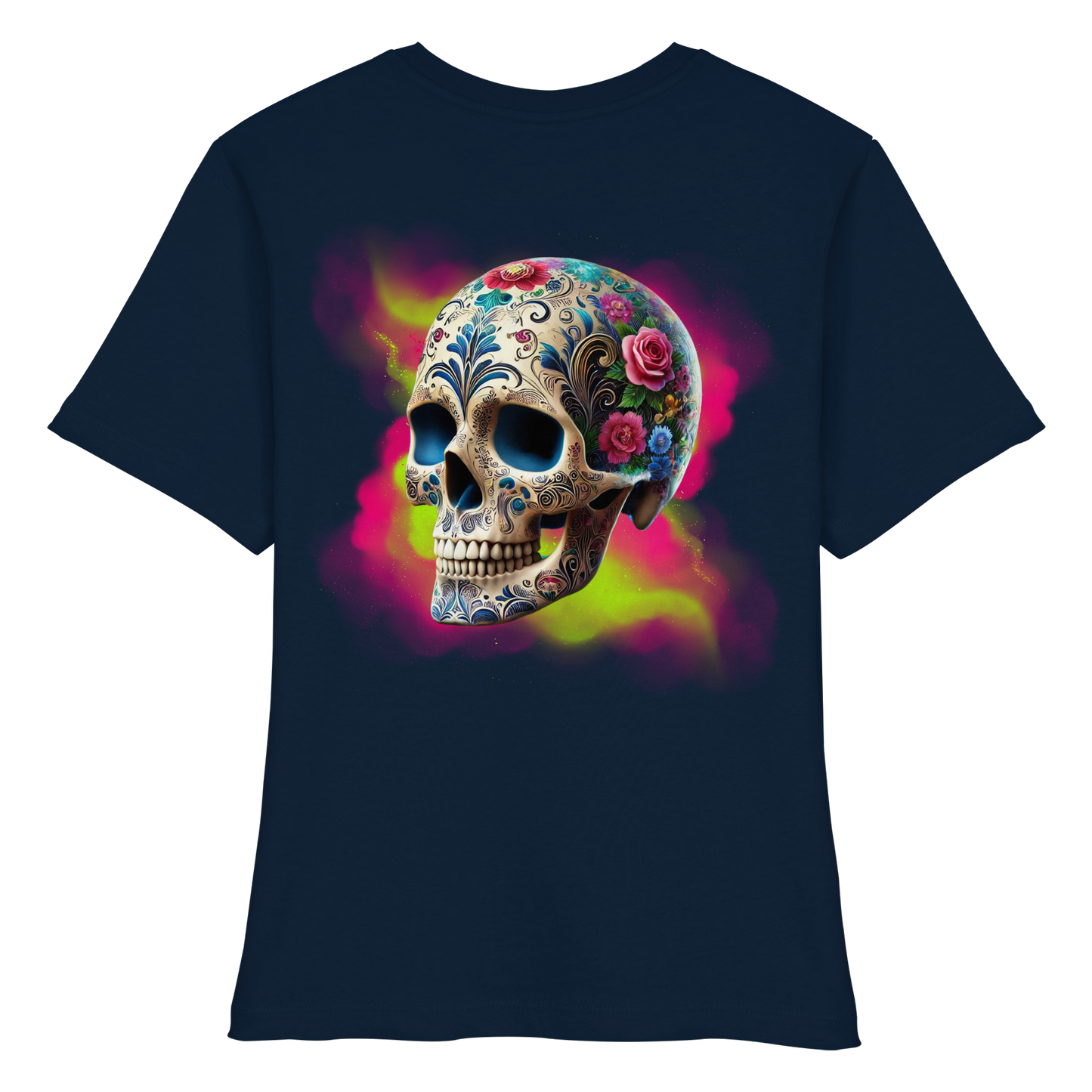 Floral Skull - Fitted Ladies Organic Shirt