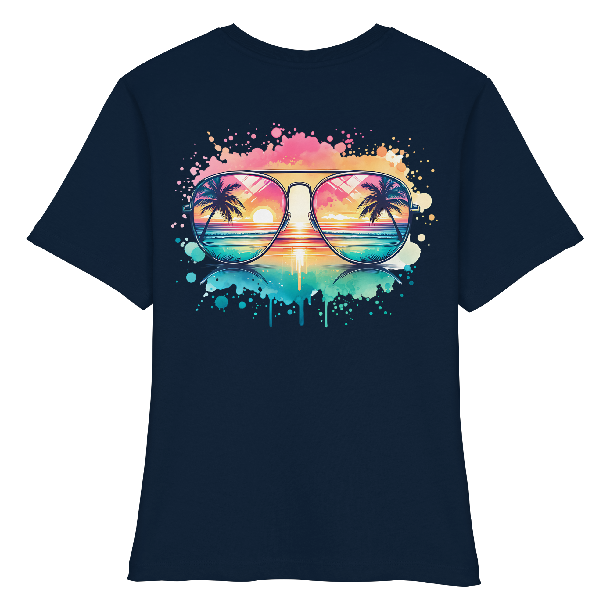 Tropical Sunset Glasses - Fitted Ladies Organic Shirt
