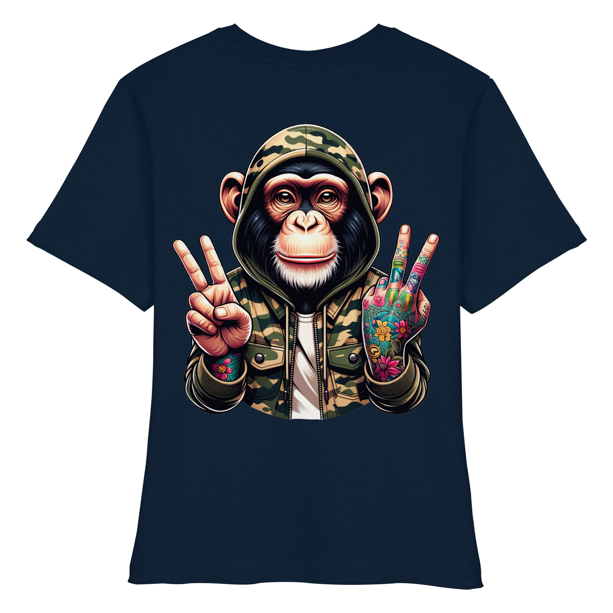 Jungle Ink Monkey - Fitted Ladies Organic Shirt