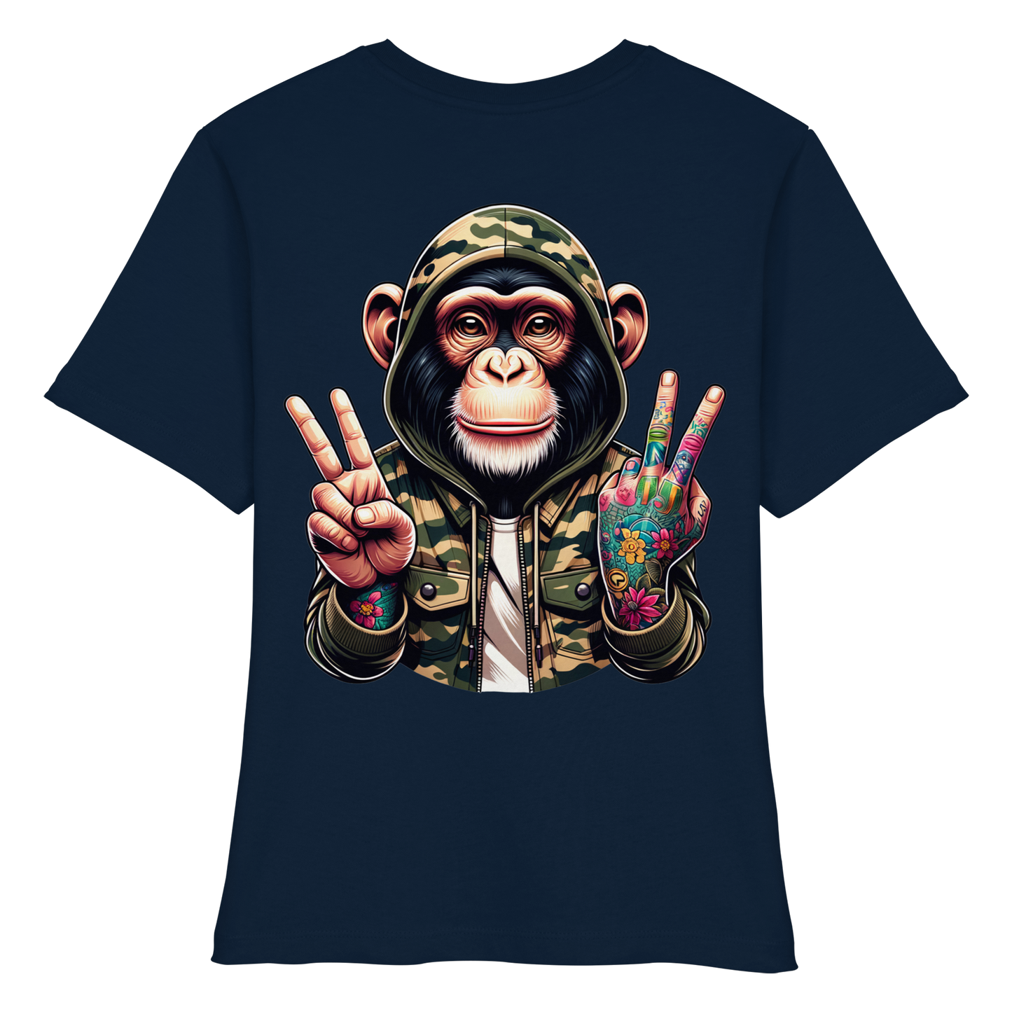 Jungle Ink Monkey - Fitted Ladies Organic Shirt