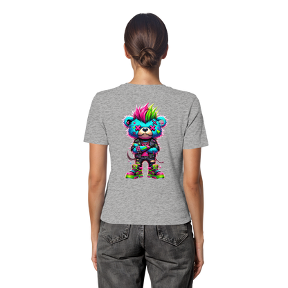 Punk Neon Teddy - Fitted Ladies Organic Shirt