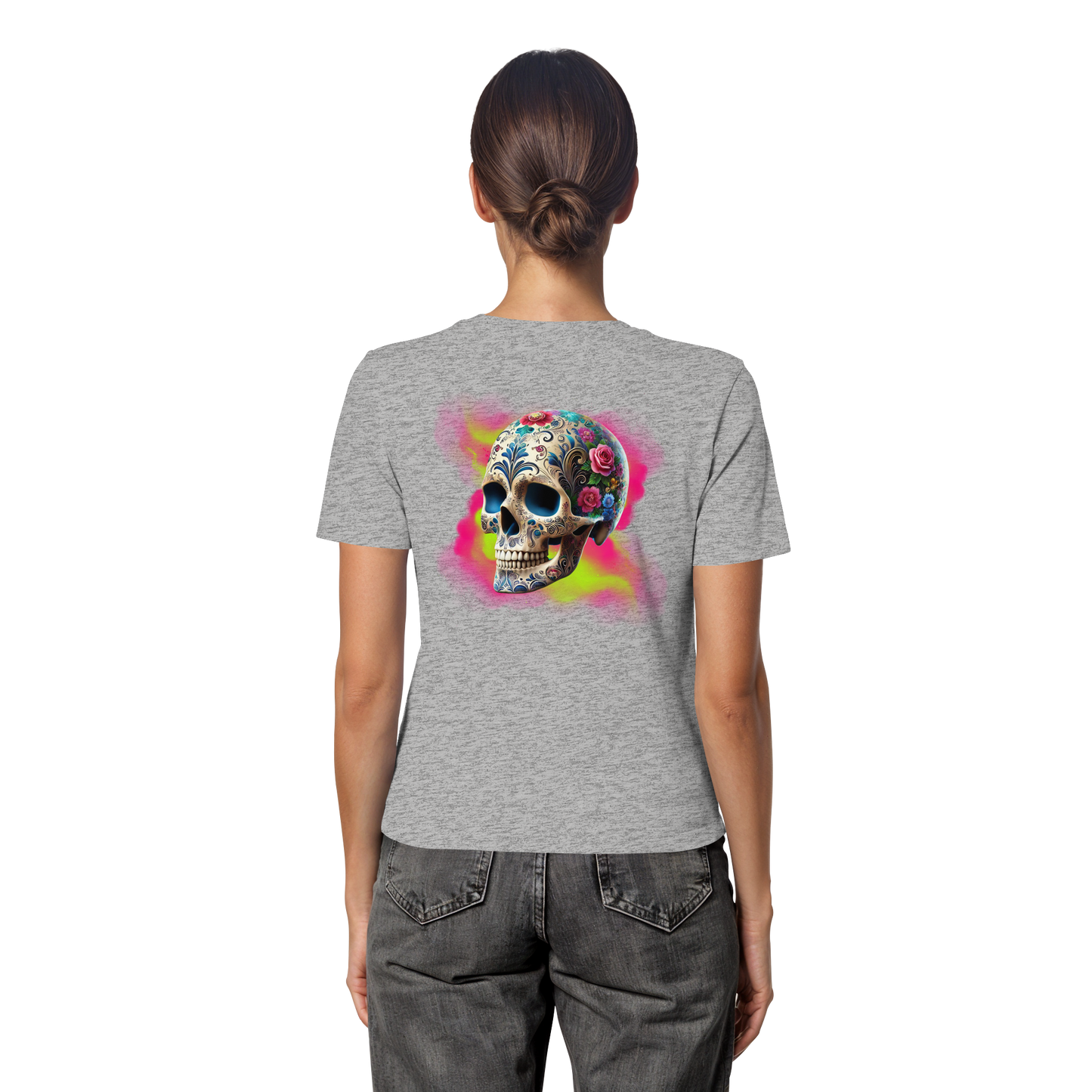 Floral Skull - Fitted Ladies Organic Shirt