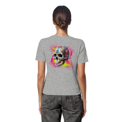 Floral Skull - Fitted Ladies Organic Shirt