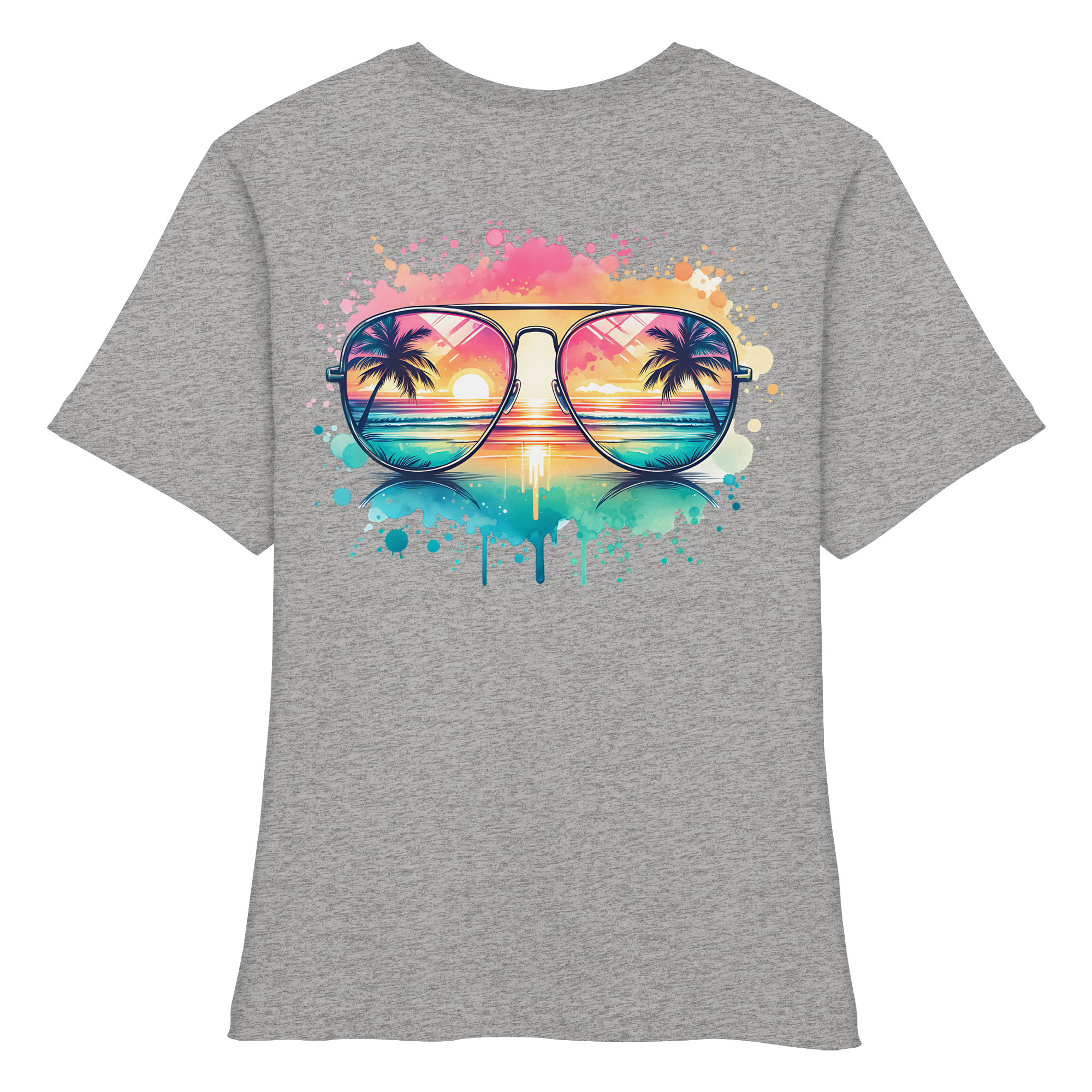 Tropical Sunset Glasses - Fitted Ladies Organic Shirt